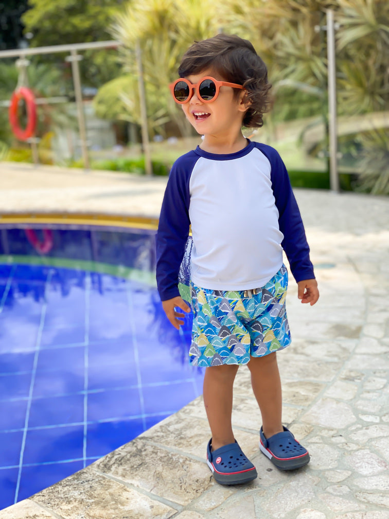 Camiseta Sol Azul & Blanco