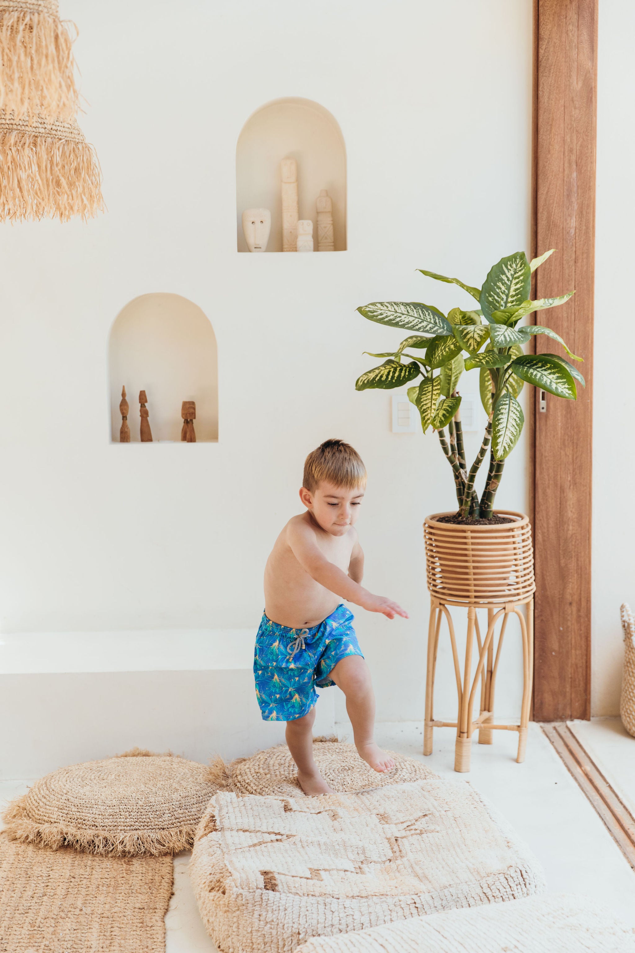 Pantaloneta Niño Blue Jungle