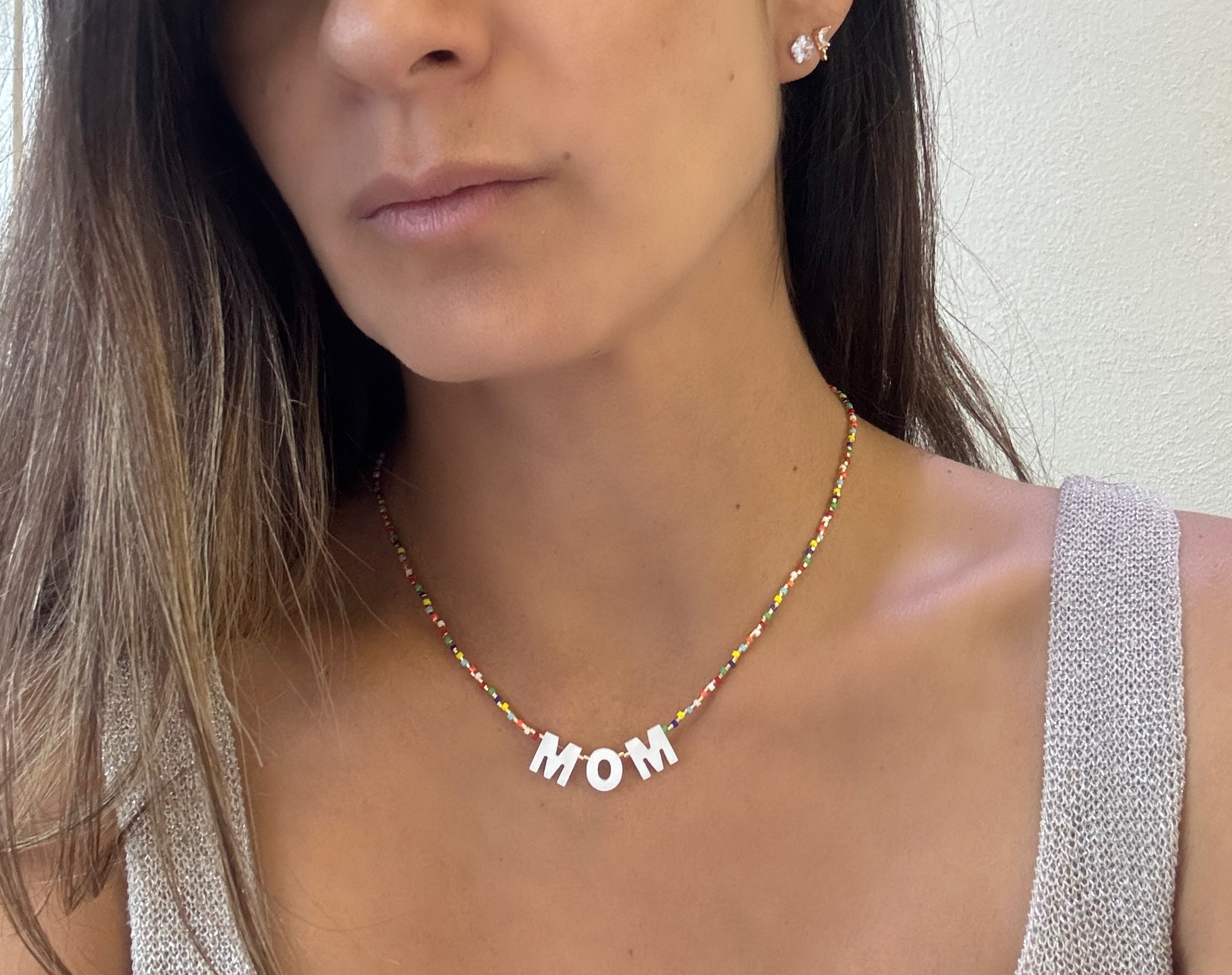 Collar MOM tejido en Miyuki