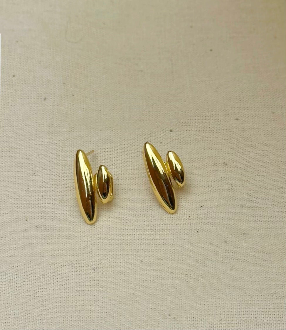 ARETES PEQUEÑOS OVALO DOBLE