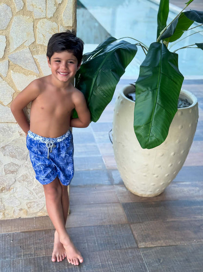 Pantaloneta Niño Blue Palms