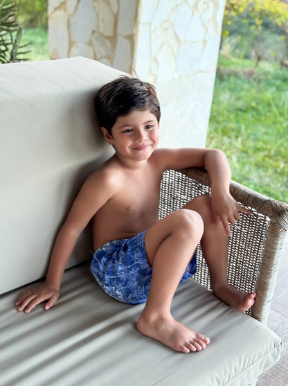 Pantaloneta Niño Blue Palms