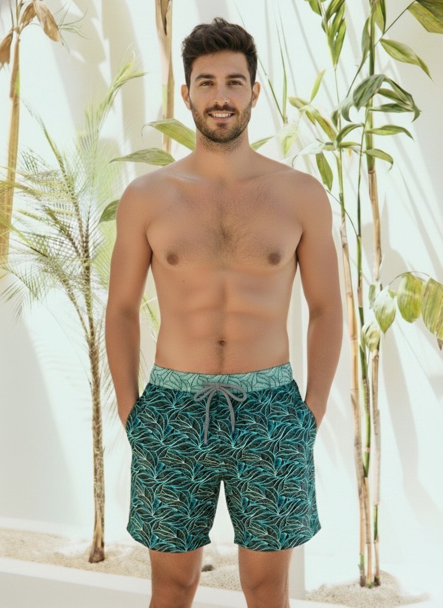 Pantaloneta Hombre Green Forest