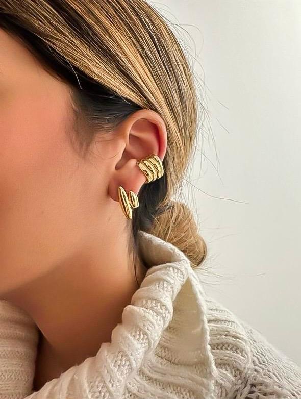 EARCUFF CUATRO LINEAS LISO GRUESO