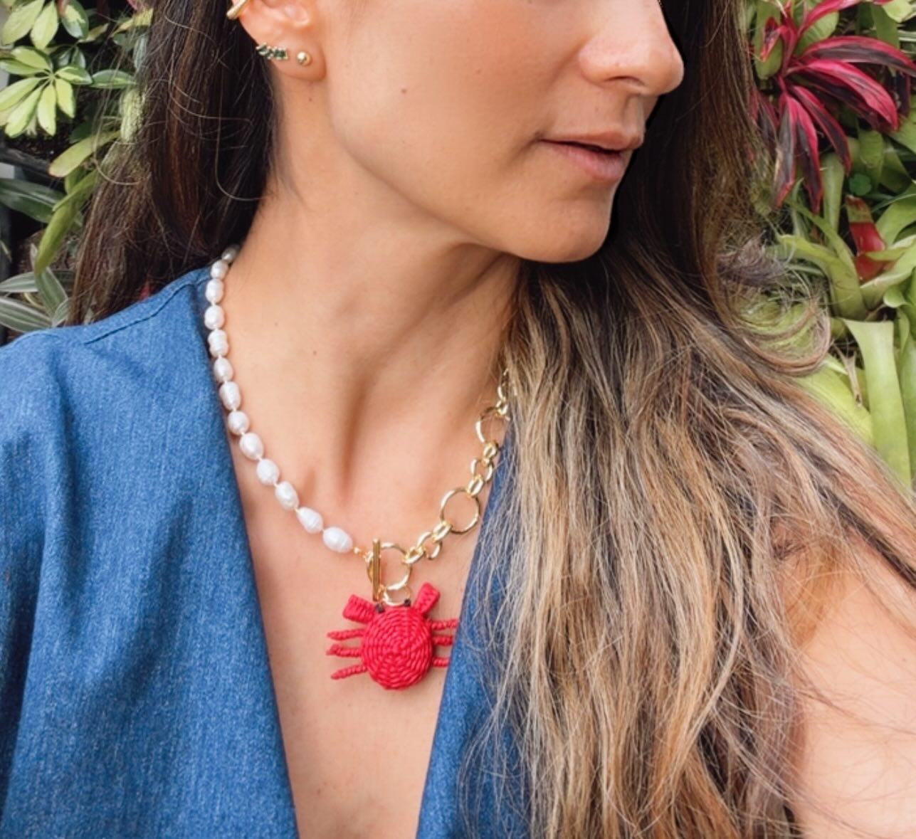 Collar Cangrejo perlas AWA