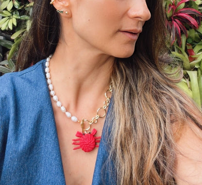 Collar Cangrejo perlas AWA