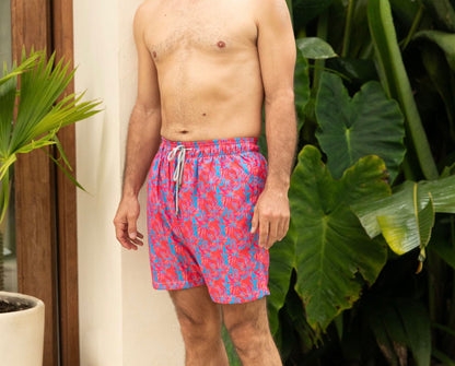 Pantaloneta Hombre Pink Forest