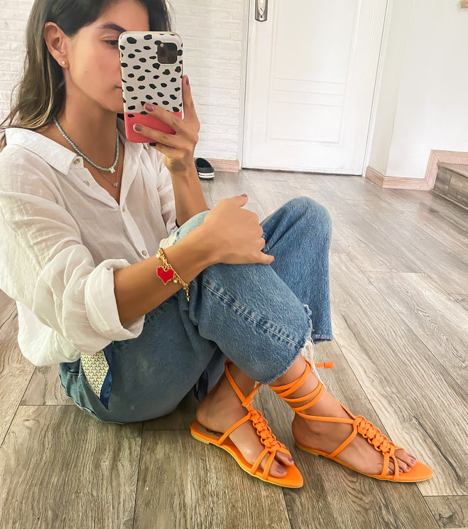 Sandalias Amelie Naranja