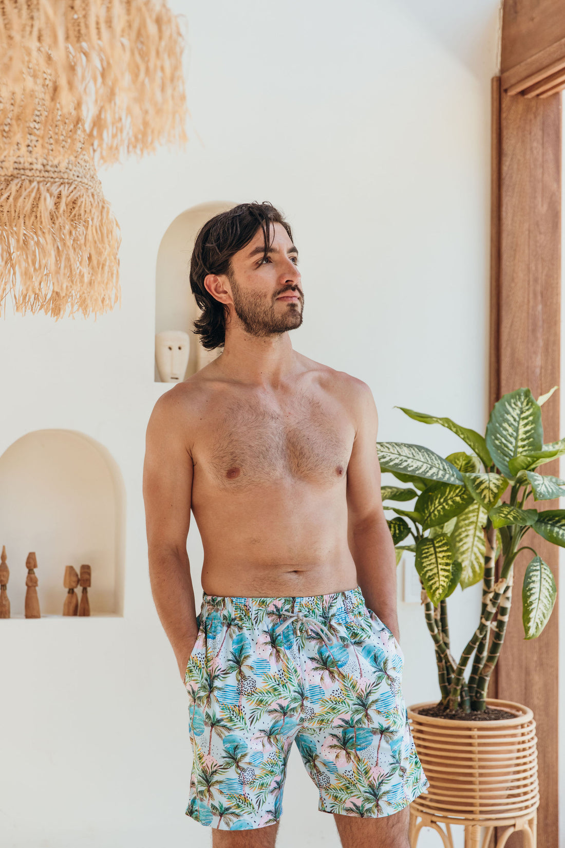 Pantaloneta Hombre Tropical Palms